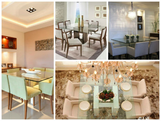 ideias de centro de mesa de vidro para sala de jantar