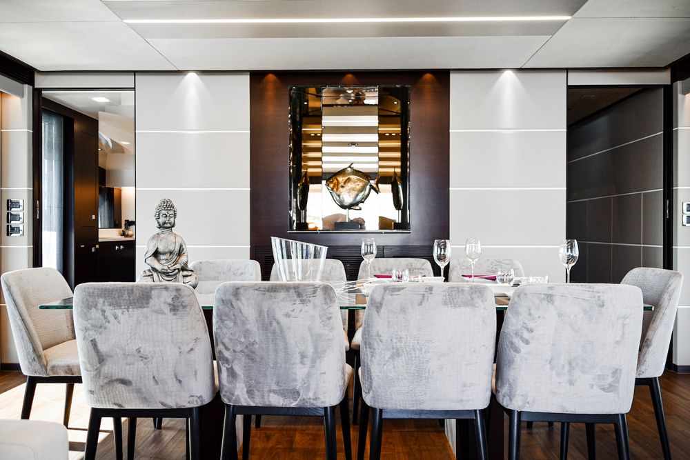 decoração mesa de vidro sala de jantar