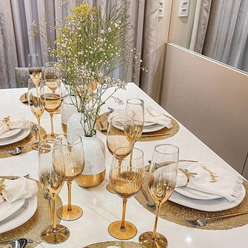 decorar mesa reveillon barato e elegante