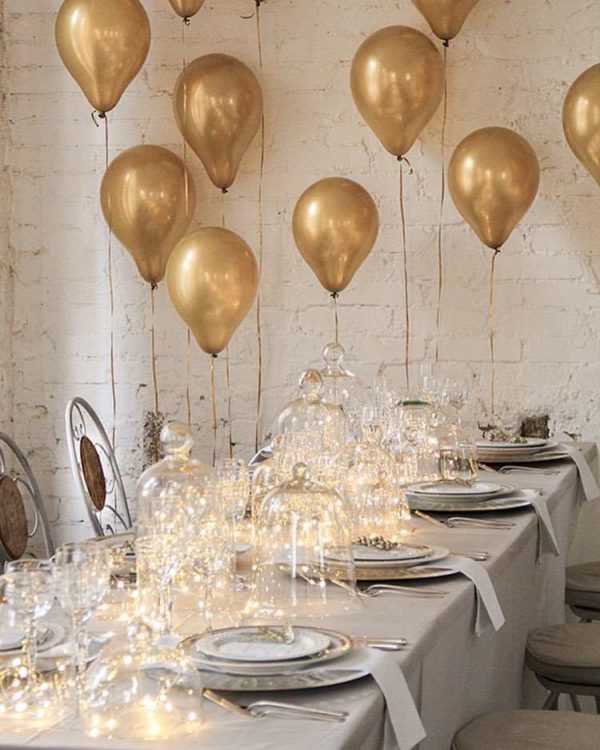 decoração mesa reveillon