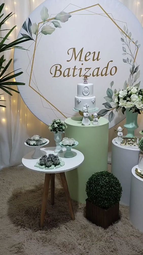 ideias criativas decoração meu batizado simples