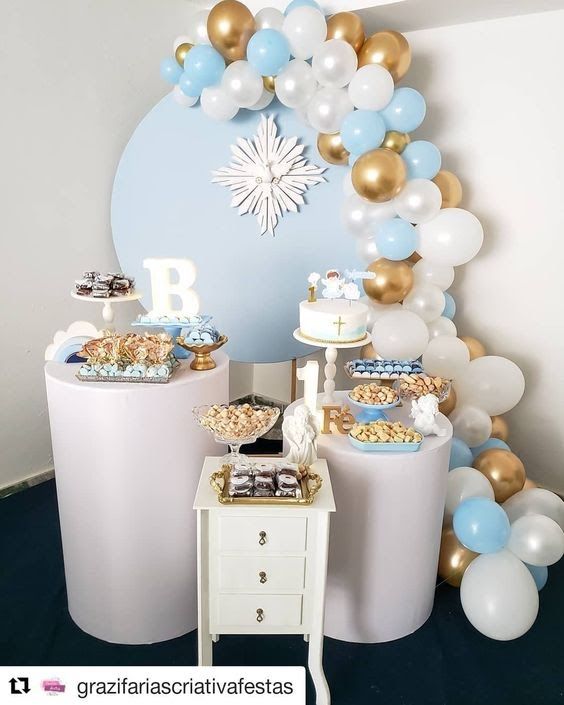 ideias criativas decoração meu batizado simples