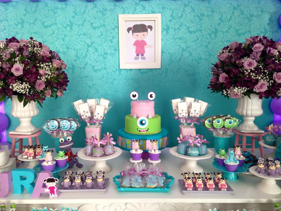 ideias decoração festa monstros sa menina