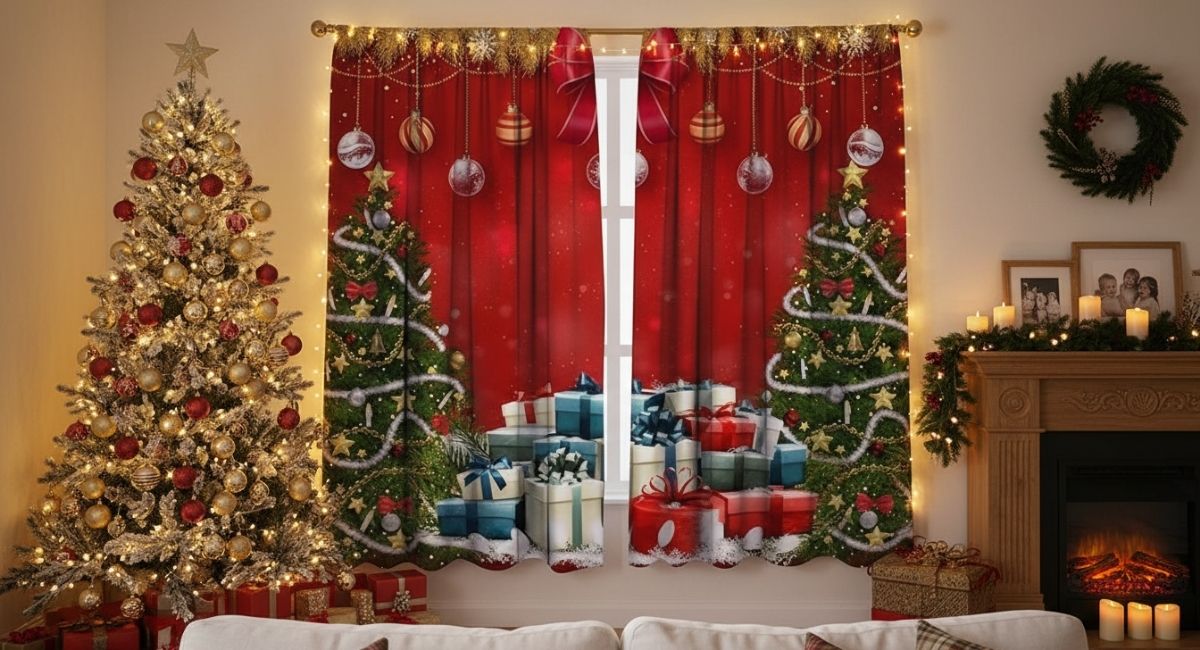 decoração natal cortina