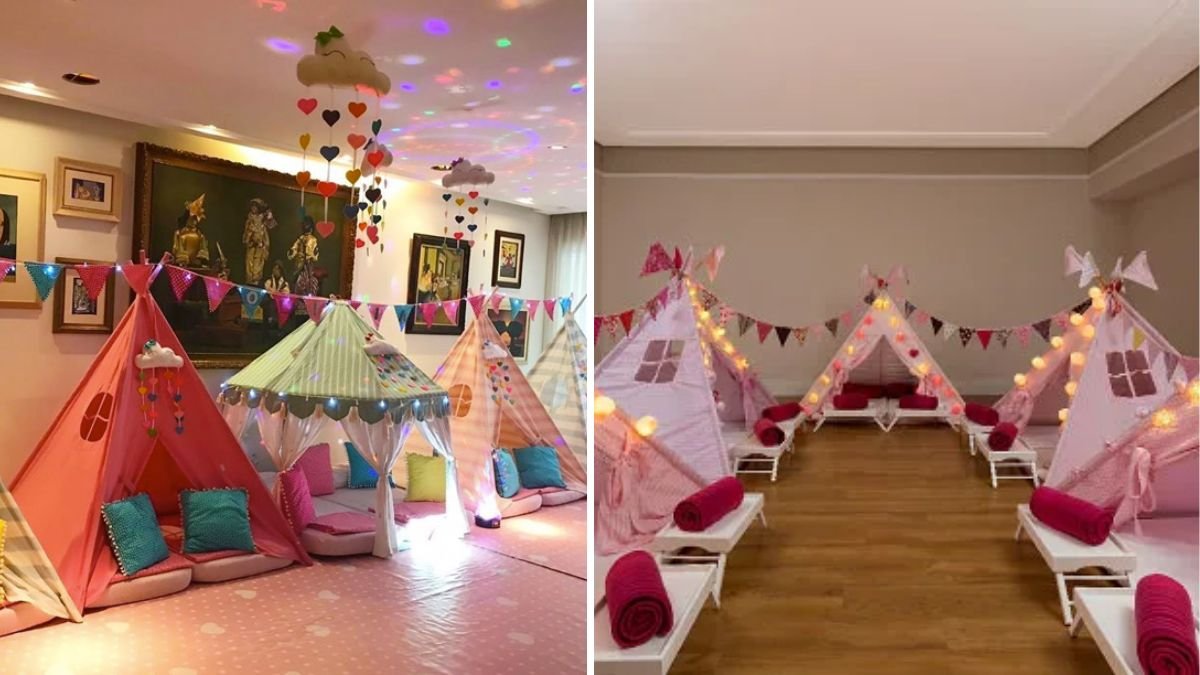 decoração noite do pijama na igreja