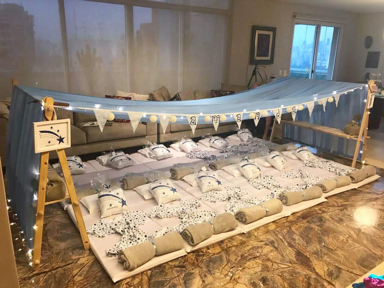 ideias decoração noite do pijama na igreja