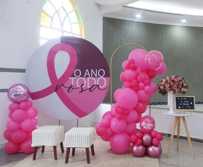 decoração outubro rosa