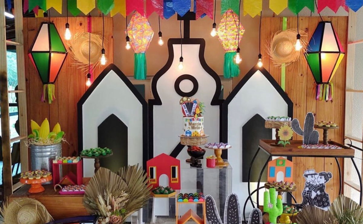 decoração painel festa junina