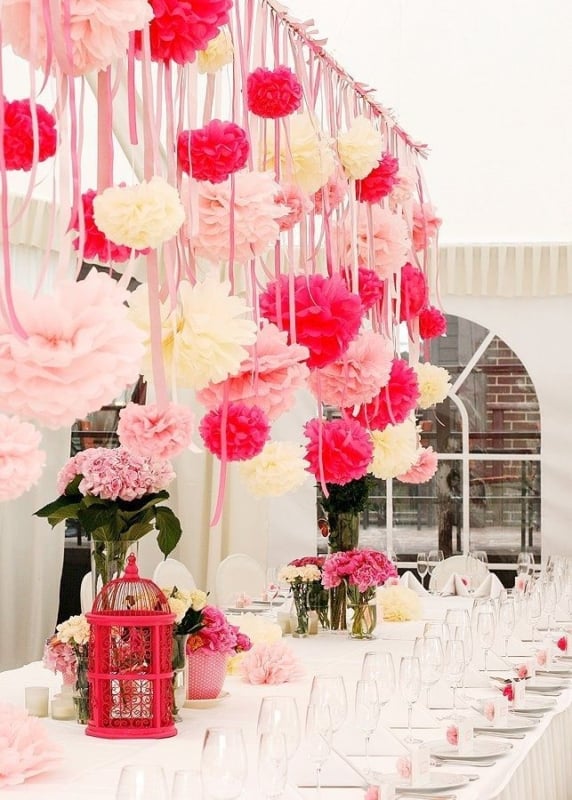 decoração papel crepom