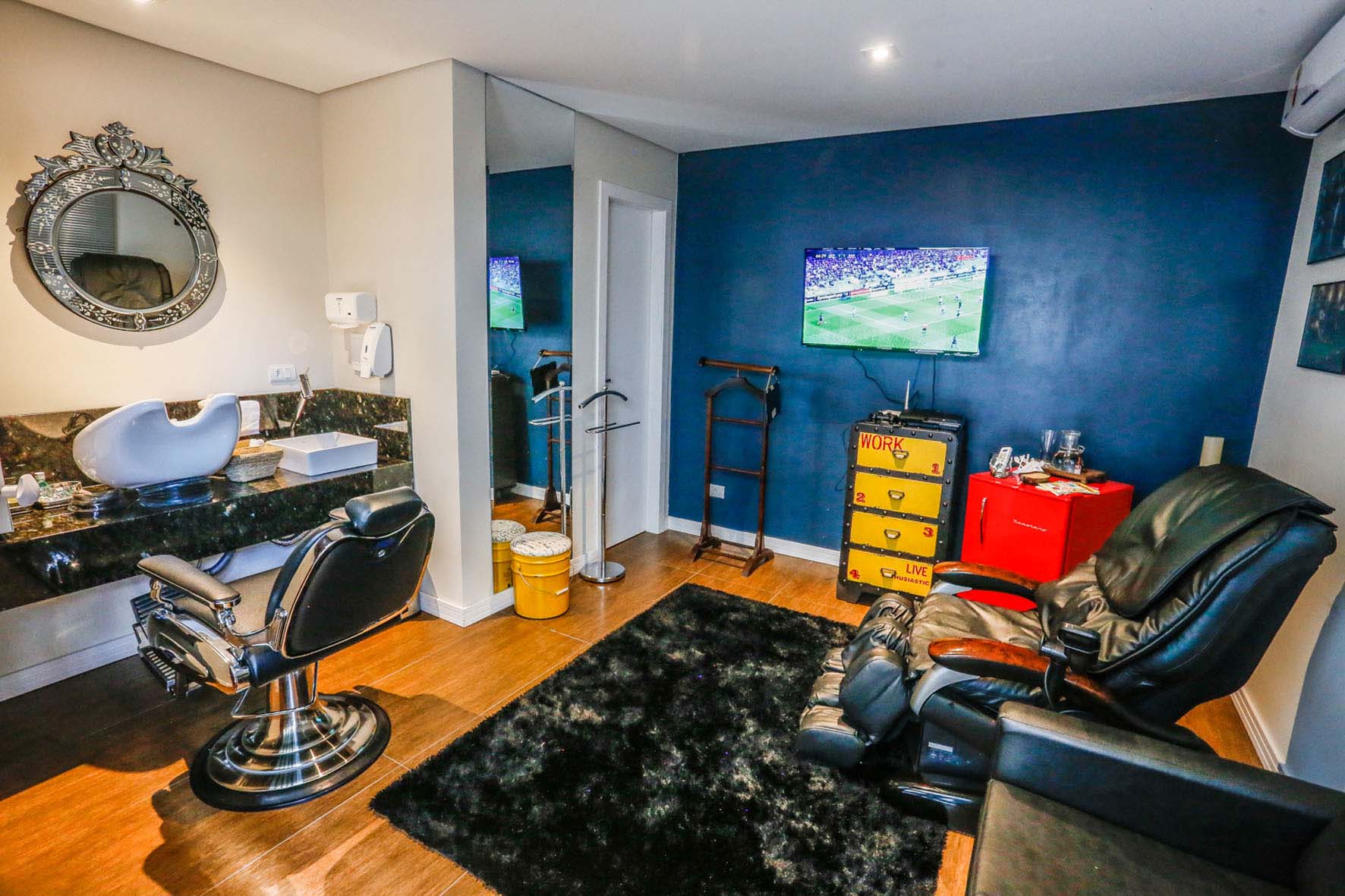 iluminação ideal bancada barbeiro