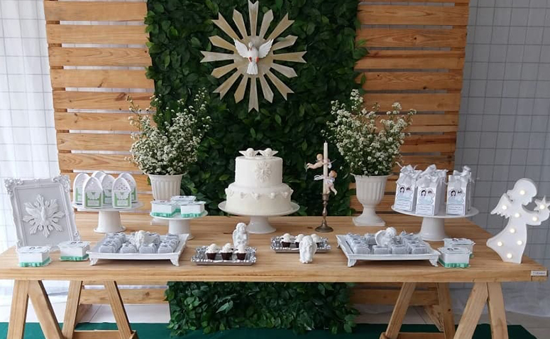 decoração para batizado simples