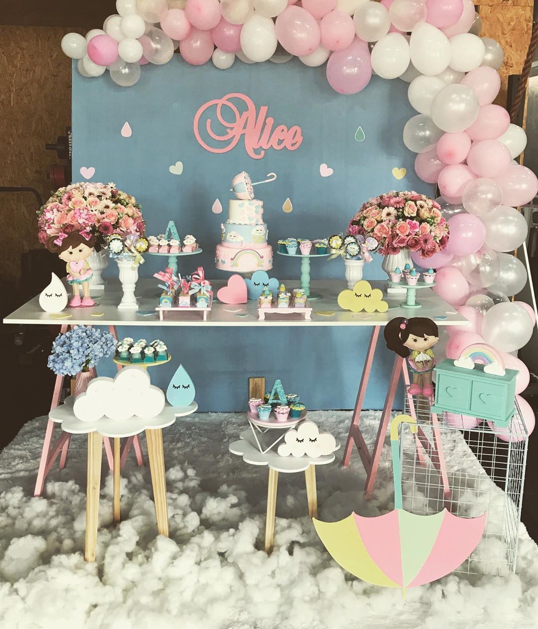 centro de mesa cha bebe diy potes vidro