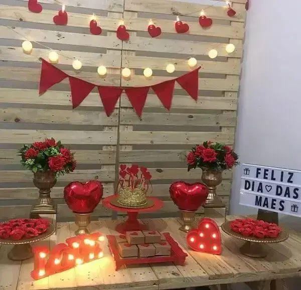decoração para o dia das mães com tnt