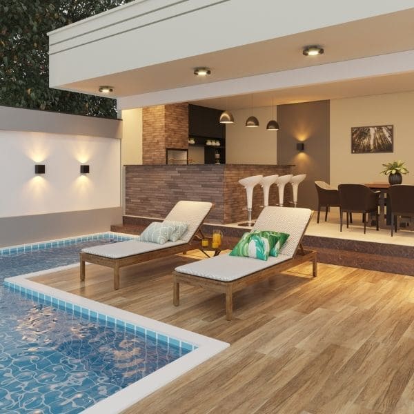 decoração para parede de piscina