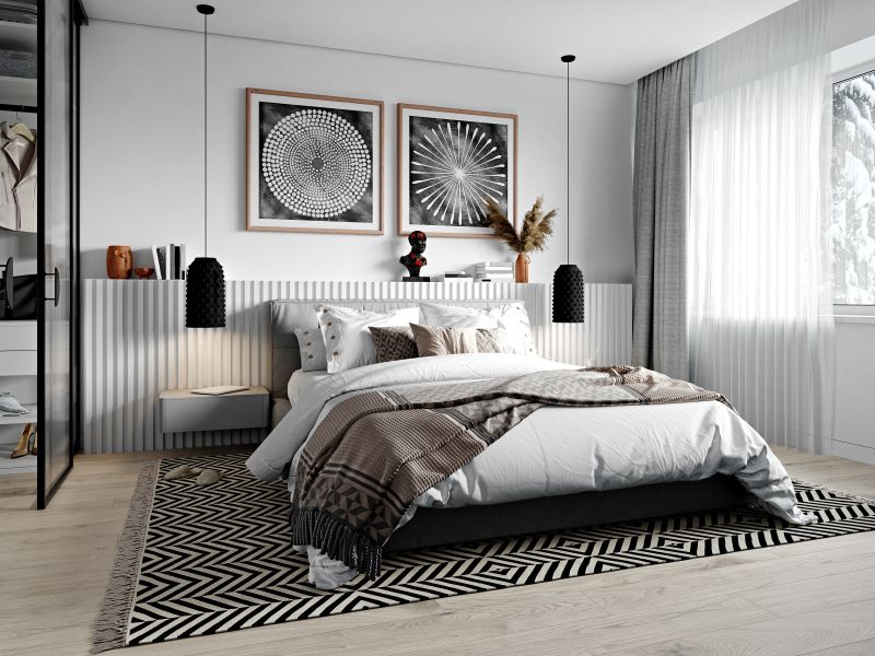 ideias de decoração quarto cinza e branco