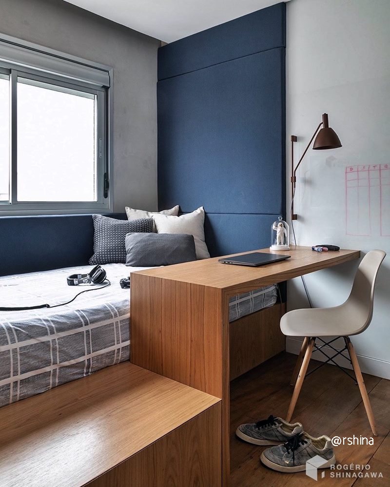 quarto cinza com madeira ou cimento queimado qual escolher