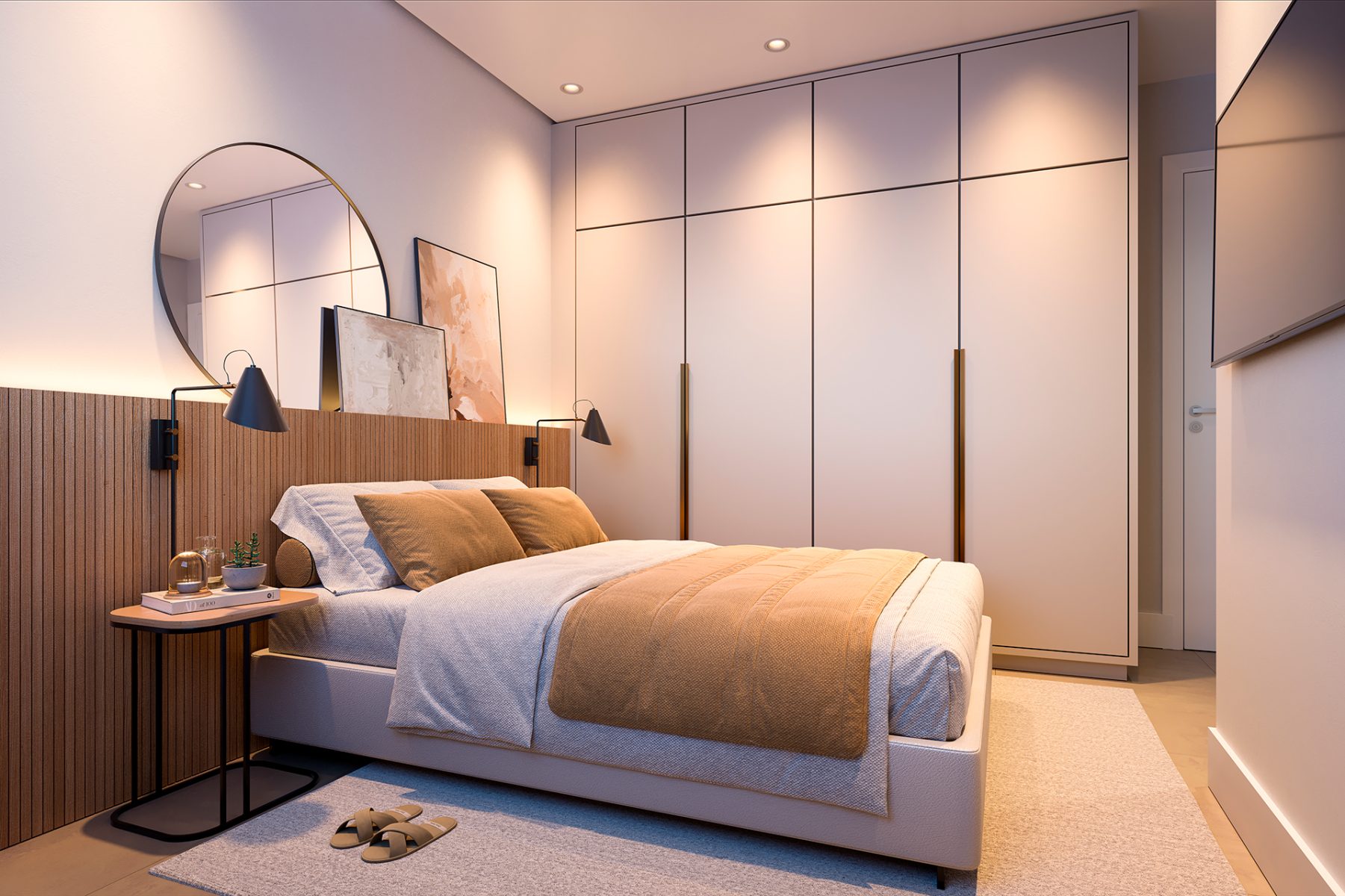 ideias de decoração para quarto de casal pequeno e moderno