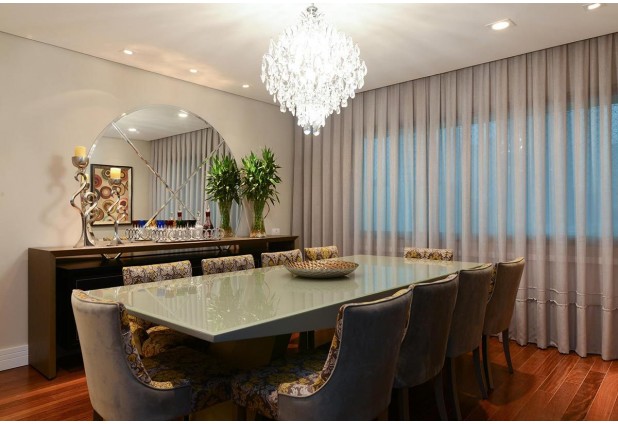 decoração sala de jantar com mesa redonda