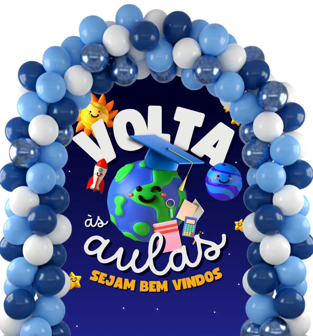 painel de porta volta as aulas EVA personagens