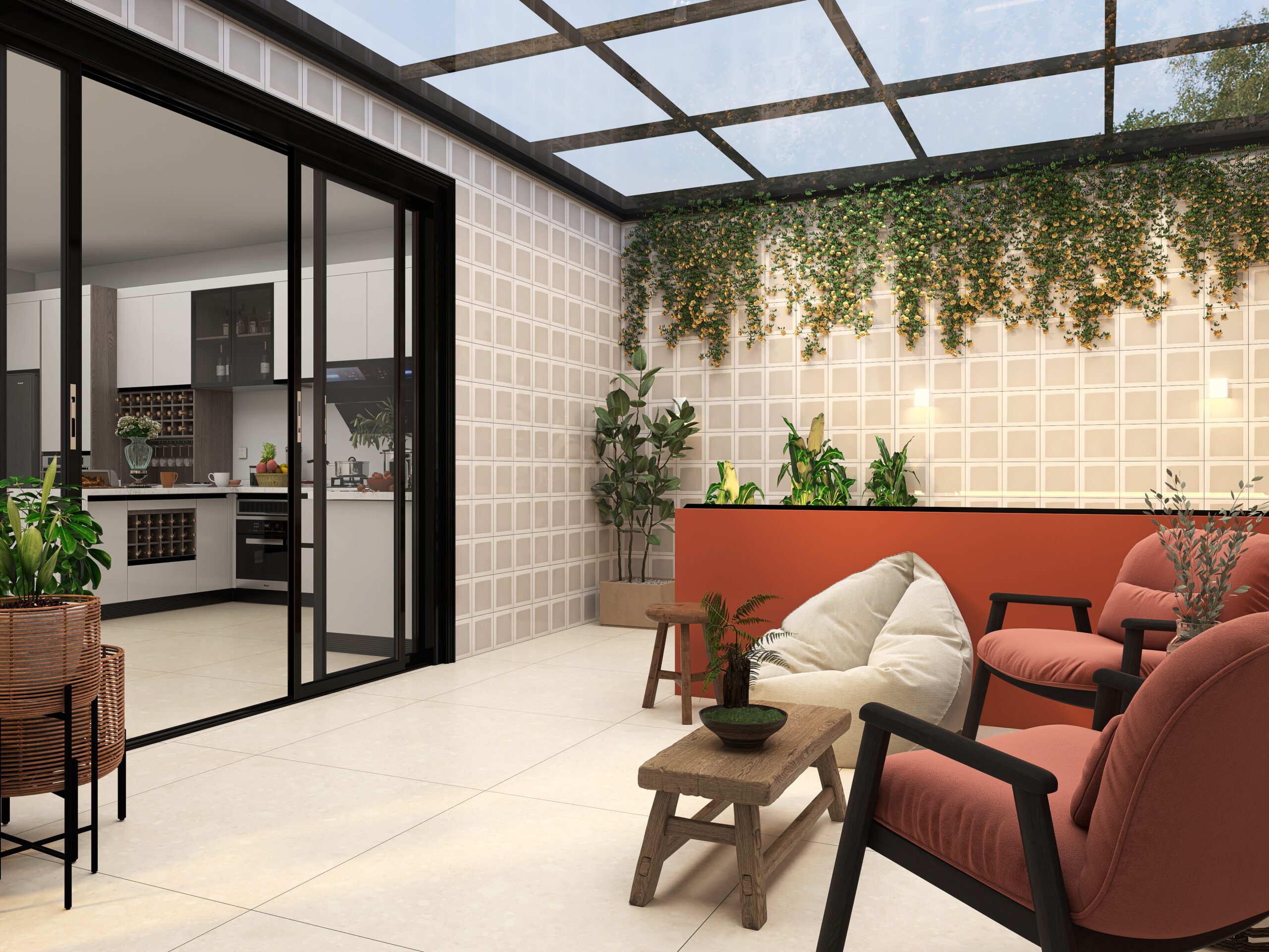 ideias criativas decoração parede area externa