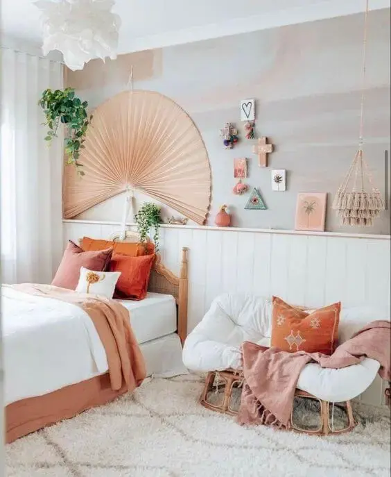 como fazer decoração parede boho chic com macramê
