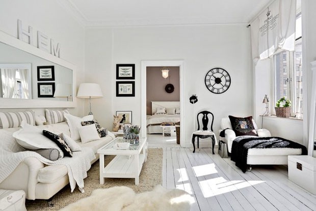 evitar parede branca sem graça sala