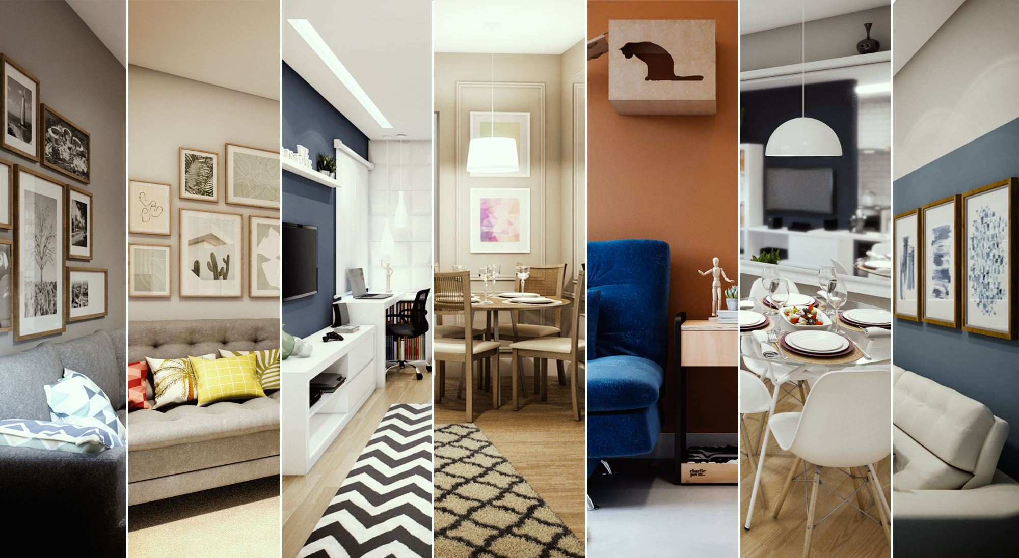 decorar parede branca sala barato