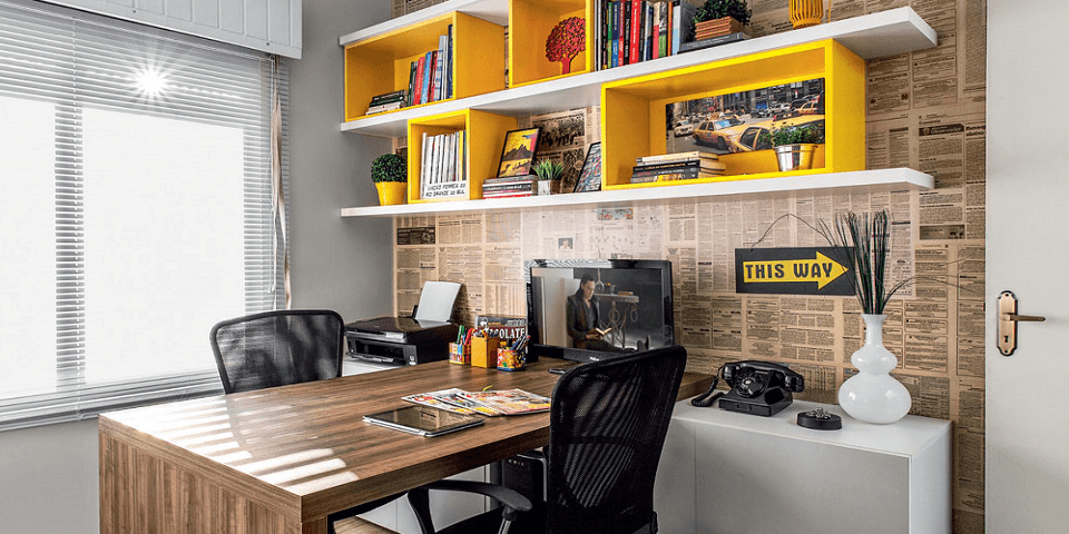 decoração parede escritorio