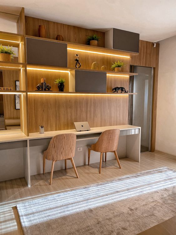 como usar painel ripado na parede do escritório