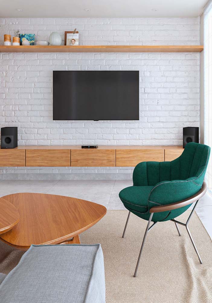 decoração parede sala tv