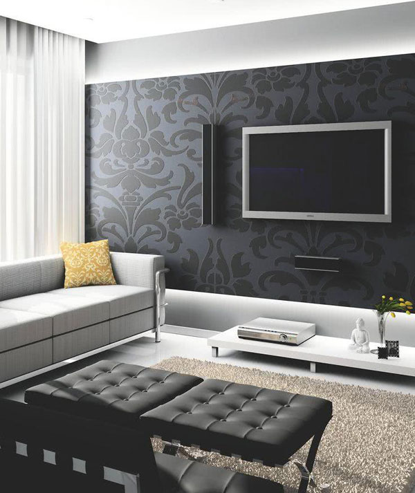 decoração parede sala tv