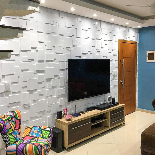 decoração parede sala tv