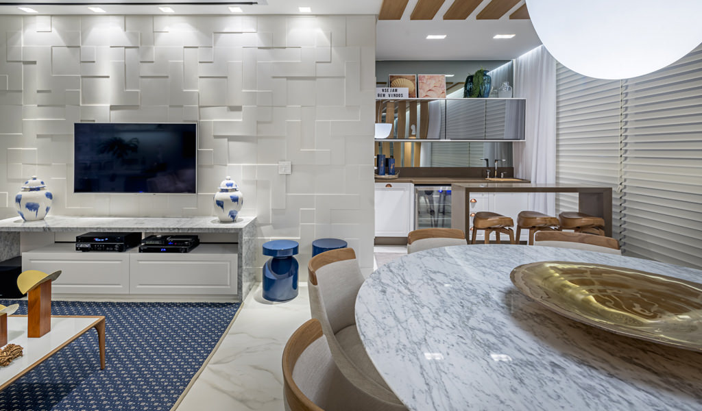 decoração parede sala tv