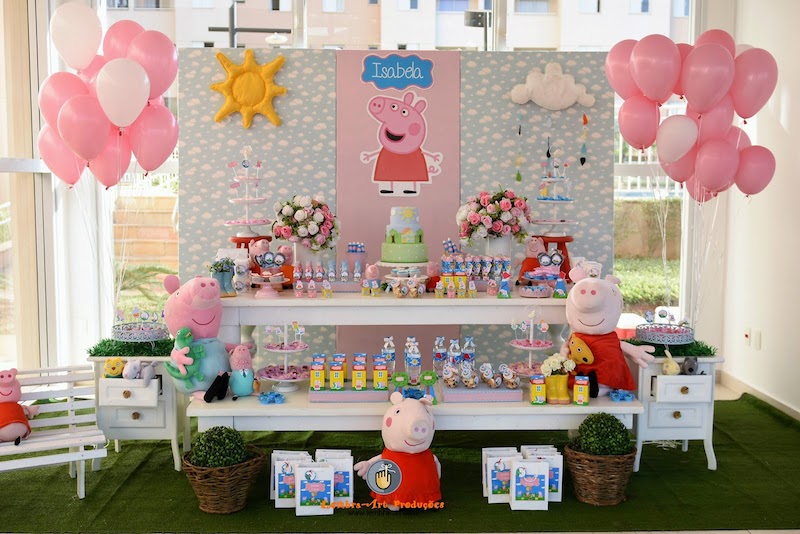 decoração peppa pig simples