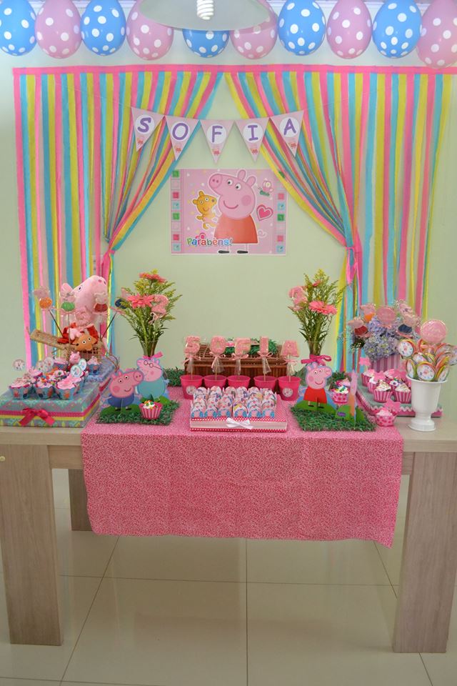 decoração peppa pig simples