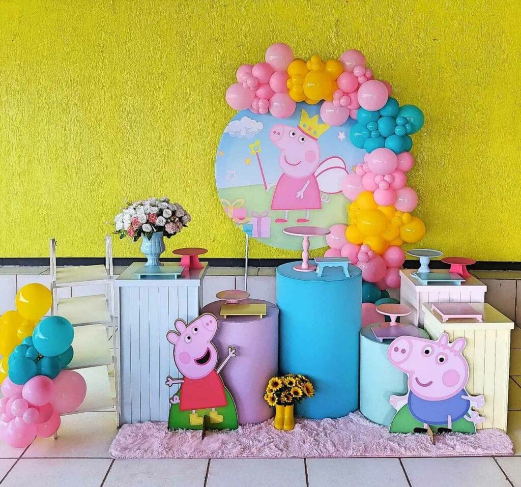 decoração peppa pig simples