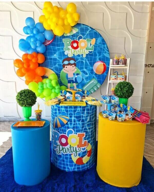 ideias de decoração pool party masculina simples e barata