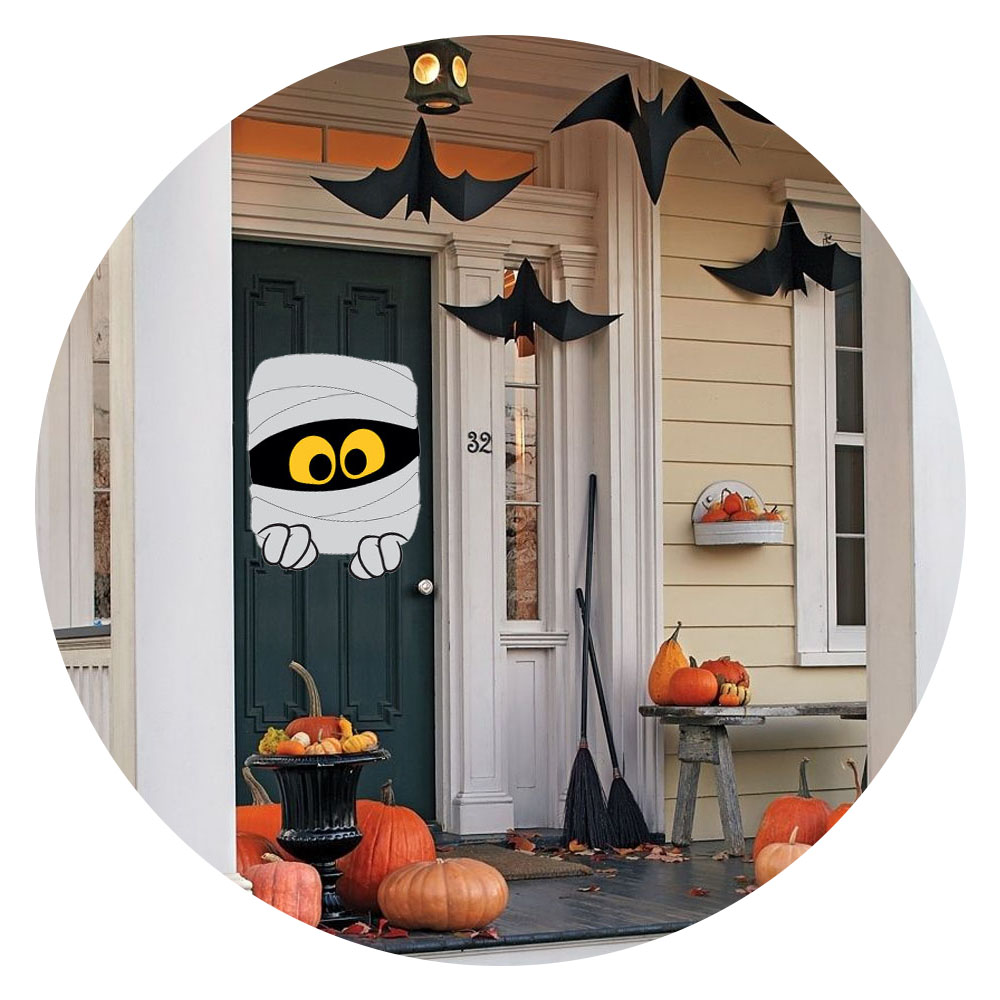 decoração porta halloween