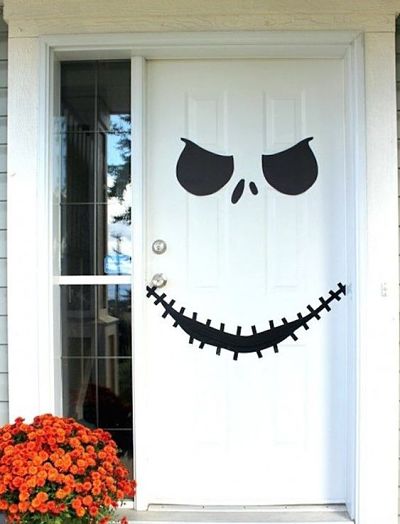 decoração porta halloween