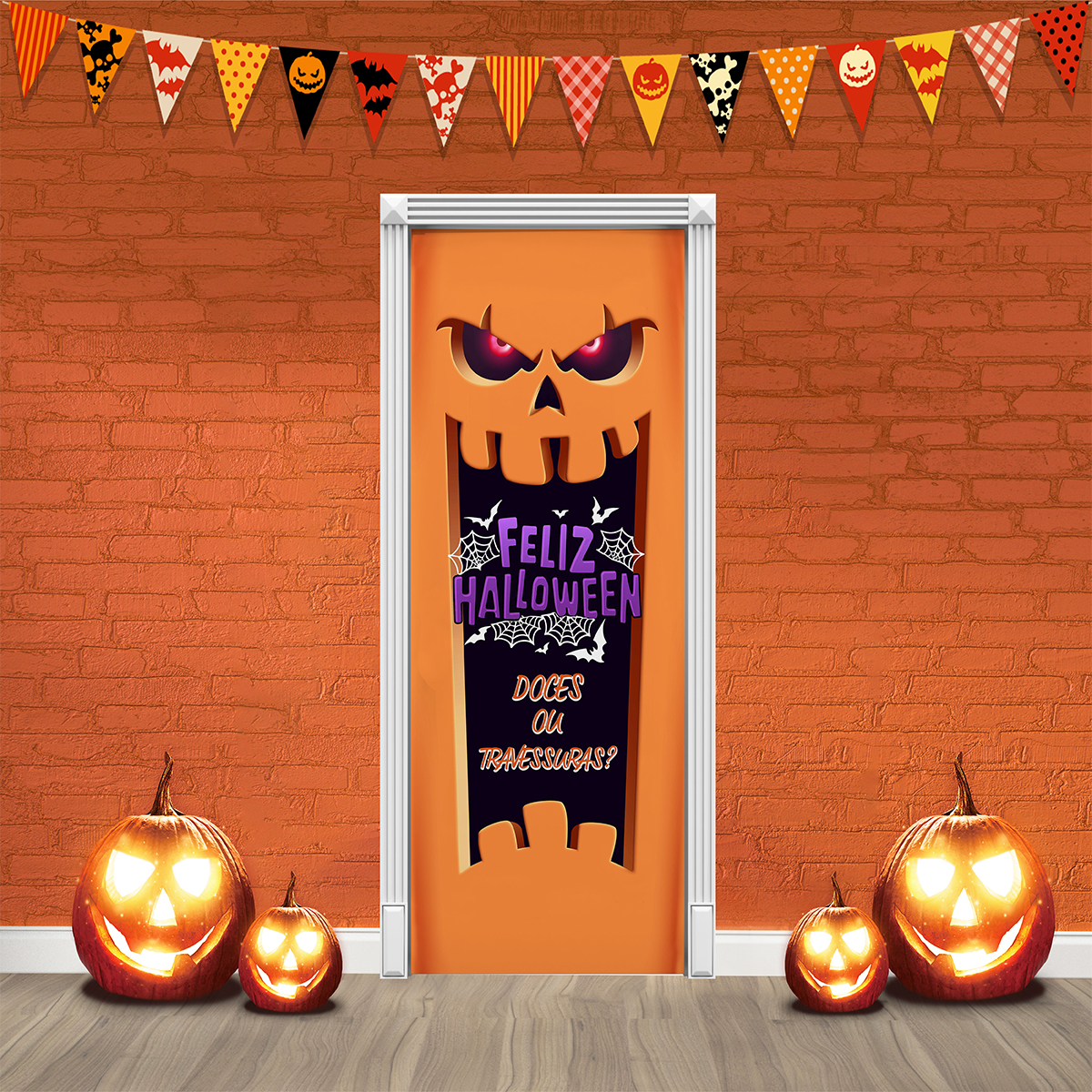 decoração porta halloween