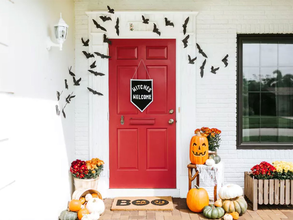 decoração porta halloween