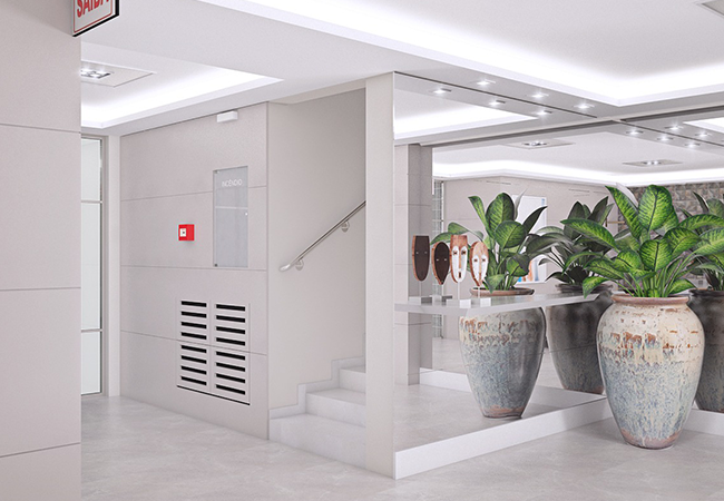 decoração portaria prédio clássico versus moderno