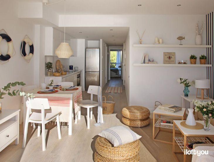 decoração praiana apartamento com paleta de cores suaves