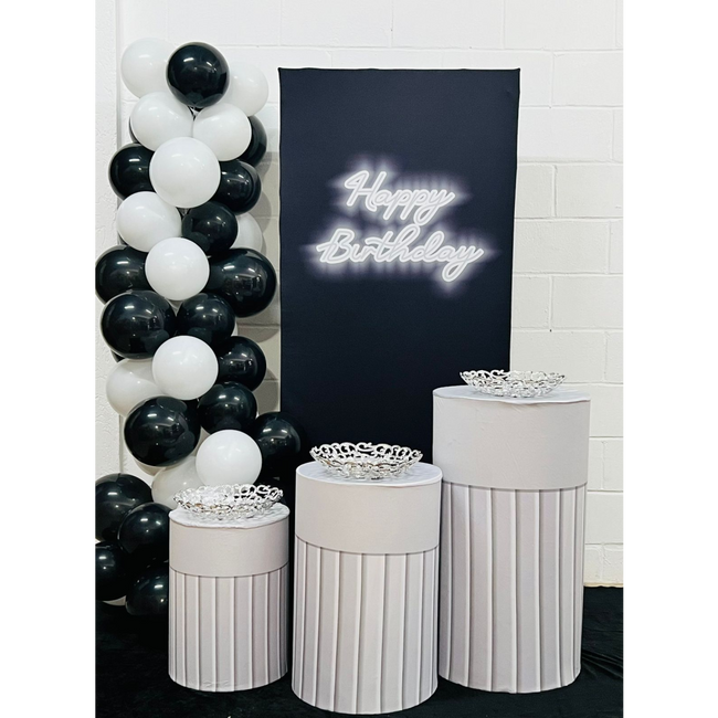 decoração preto e branco aniversário