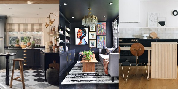 decoração preto e dourado simples