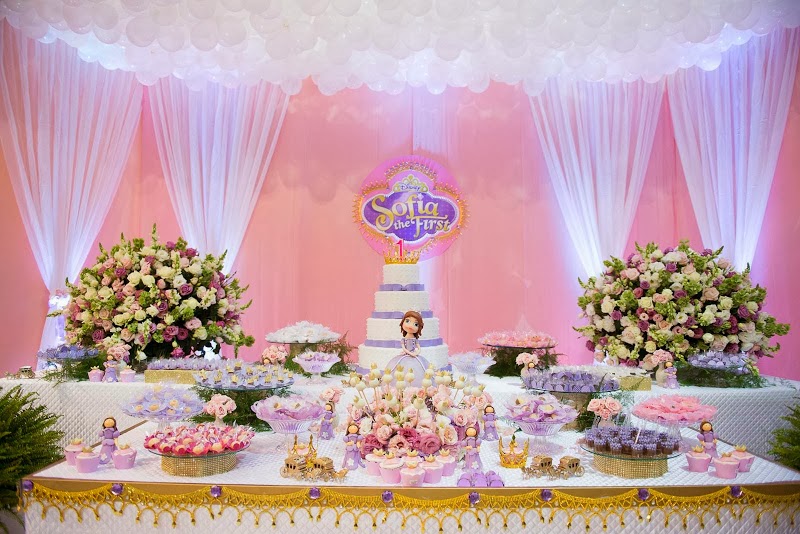 decoração princesa sofia simples
