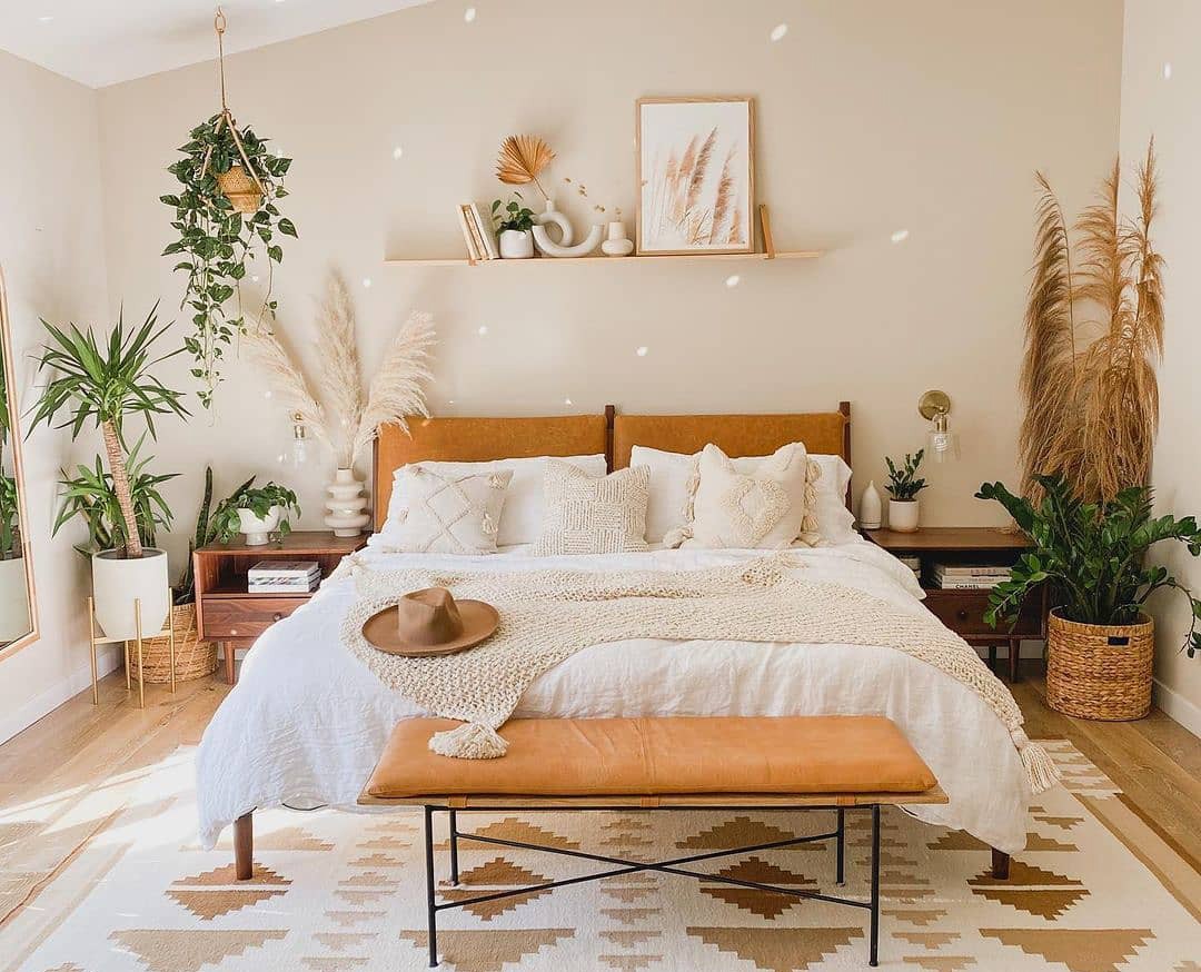 decoração quarto com plantas
