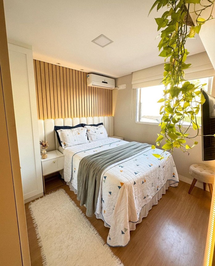 decoração quarto com ripado