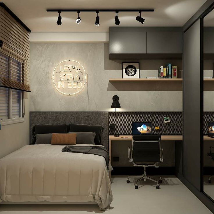 ideias de decoração quarto homem solteiro pequeno