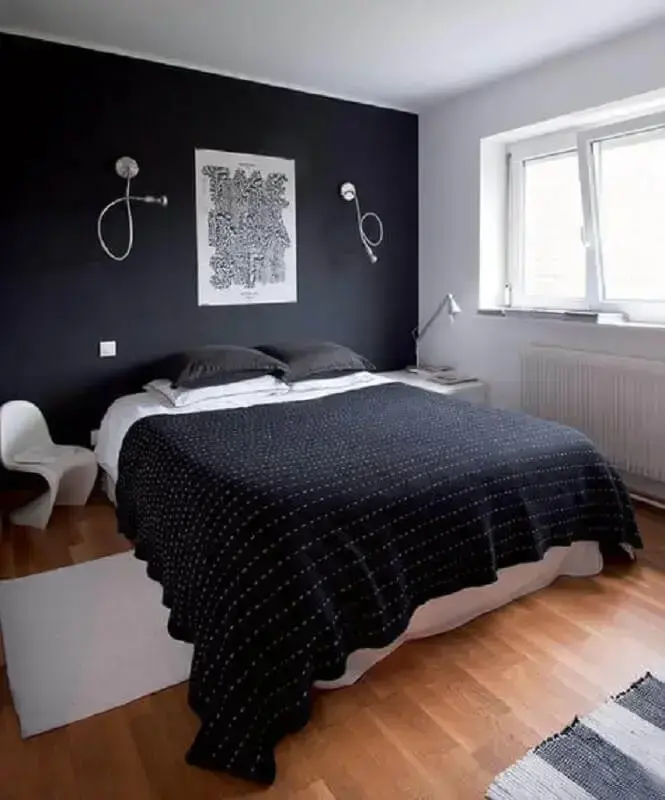 decoração quarto preto e branco